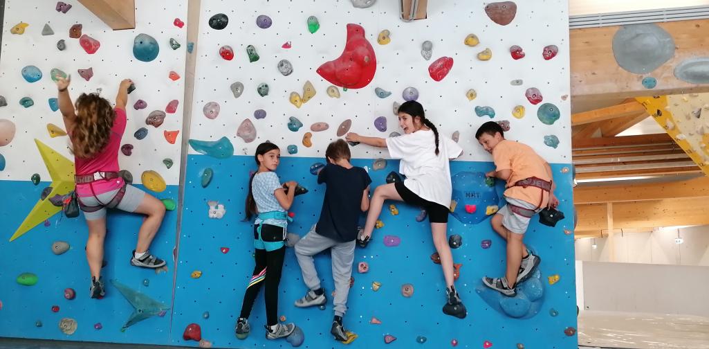 Kinder auf der Kletterwand