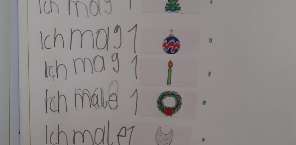 Sätze zum Thema Nikolaus und Advent - geschrieben von den 1. Klässlern