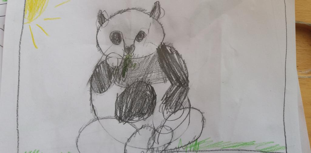 Lernatelier Zeichnen 4 Kinderzeichnung eines Pandas