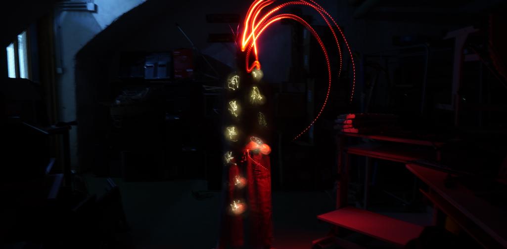 Foto mit Leuchtbällen