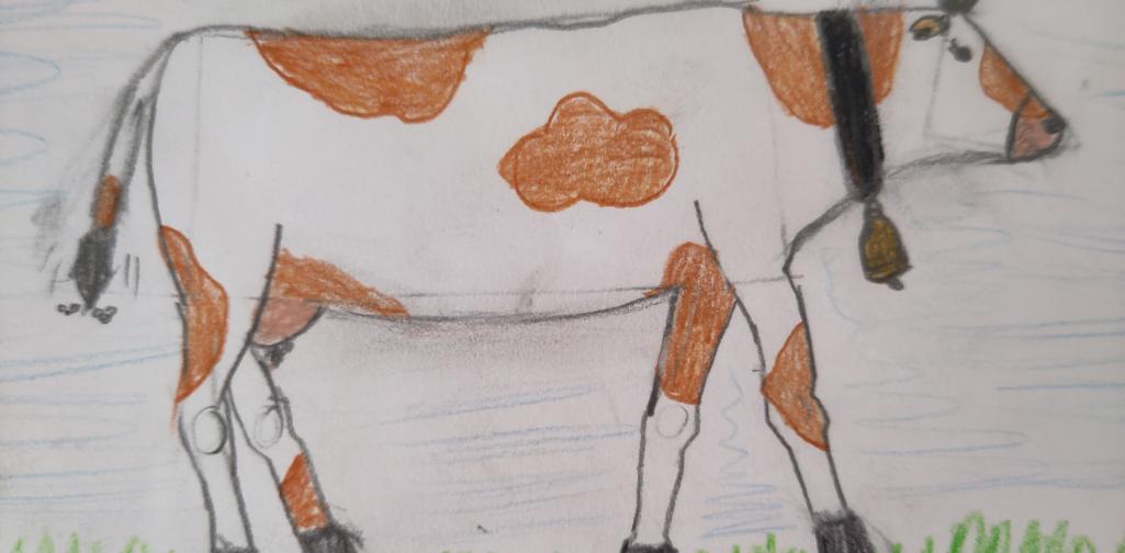 Zeichnen 2 Kinderzeichnung einer Kuh