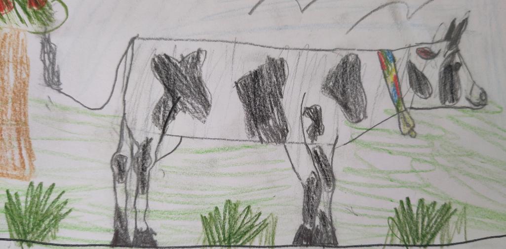 Zeichnen 4 Kinderzeichnung einer Kuch