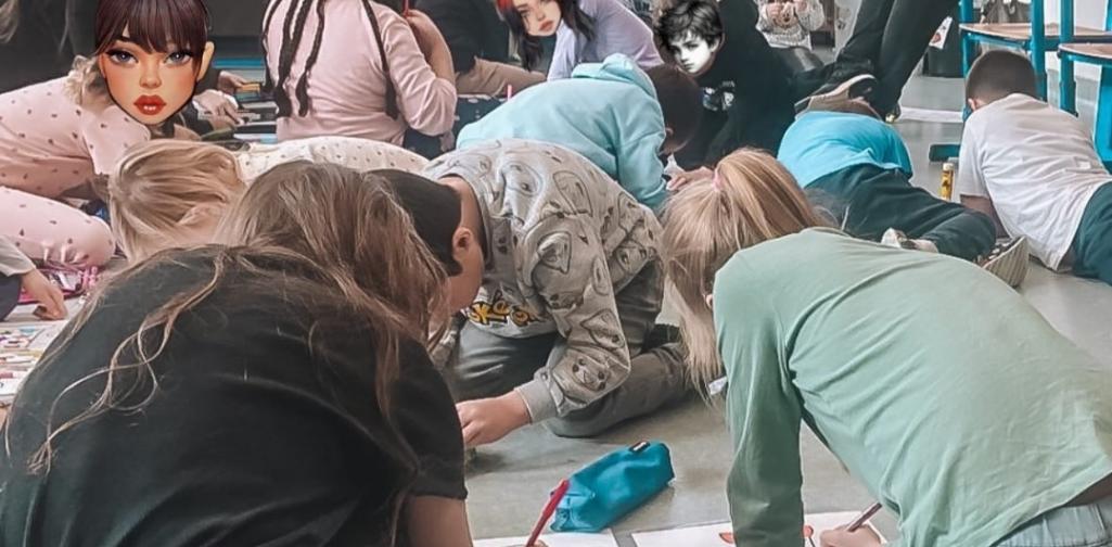 Wichtel 05 Kinder malen einen Nikolausstiefel